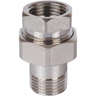 SFT-0045-000012 STOUT Разъемное соединение "американка" ВН, никелированное, уплотнение под гайкой по плоскости, 1/2”