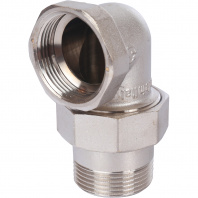 SFT-0057-000114 STOUT Разъемное угловое  соединение "американка" ВН, уплотнение под гайкой o-ring кольцо, никелированное 1"1/4