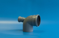 300111050Ф Политэк Отвод 110х87,5* с выходом 50 (фронтальный)