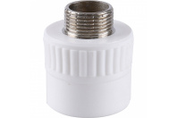 Муфта комбинированная Kalde 32x3/4" наруж. резьба для полипропиленовых труб под сварку (цвет белый)