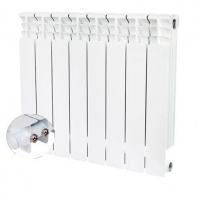 STOUT Bravo 500 8 секции радиатор алюминиевый нижнее правое подключение (белый RAL 9010)