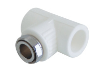 Kalde 32х1" Тройник комбинированный с накидной гайкой для полипропиленовых труб под сварку (цвет белый)