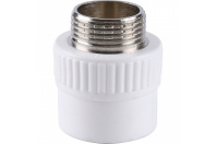 Муфта комбинированная Kalde 32x1" наруж. резьба для полипропиленовых труб под сварку (цвет белый)