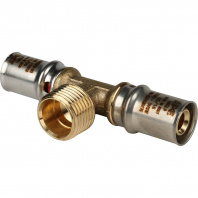 SFP-0008-161216 STOUT Тройник-переходник с наружной резьбой 16х1/2"х16 для металлопластиковых труб прессовой