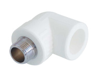 Kalde 25x3/4" Угольник с наружной резьбой для полипропиленовых труб под сварку (цвет белый)