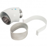 SCA-6010-000045 STOUT Элемент дымохода отвод коаксиальный 45°  DN60/100, п/м уплотнения и хомут в комплекте (с логотипом)