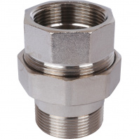 SFT-0045-000112 STOUT Разъемное соединение "американка" ВН, никелированное, уплотнение под гайкой по плоскости, 1” 1/2