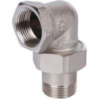 SFT-0057-000034 STOUT Разъемное угловое  соединение "американка" ВН, уплотнение под гайкой o-ring кольцо, никелированное 3/4