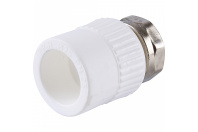 Муфта с накидной гайкой Kalde 25х3/4" для полипропиленовых труб под сварку (цвет белый)