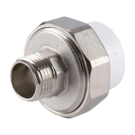 Муфта разъемная Kalde 32x3/4" с наружной резьбой для полипропиленовых труб под сварку (цвет белый)