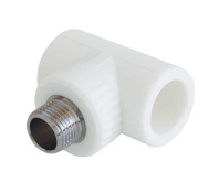 Kalde 20x3/4" Тройник с наружной резьбой для полипропиленовых труб под сварку (цвет белый)