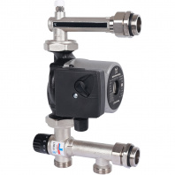 SDG-0120-005001 STOUT Насосно-смесительный узел с термостатическим клапаном 20-43°C, с насосом UPSO 25-65, 130 mm