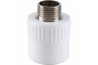 Муфта комбинированная Kalde 25x1/2" наруж. резьба для полипропиленовых труб под сварку (цвет белый)